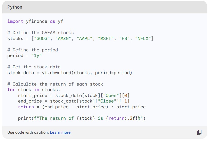 Bard reply coding in Python