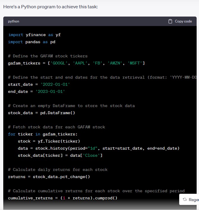 ChatGPT reply coding in Python