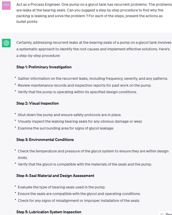 ChatGPT prompt to get a troubleshooting procedure