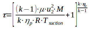 Compressor Impeller compression ratio calculation