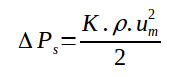 Calculation of pressure drop through valves and fittings with K coefficient