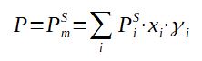 Raoult Law equation with activity coefficient
