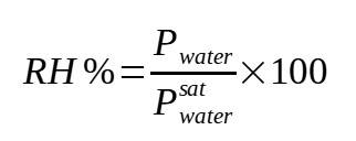 Relative humidity calculation formula