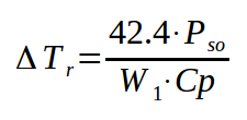 Formula for calculation of temperature rise at no flow in centrifugal pumps US units
