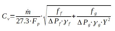 Calculation and Cv and mass flowrate for control valve operating in bi phasic flow