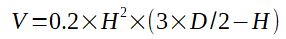 Formula for torispherical head volume calculation