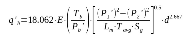 Weymouth Equation for flow of compressible fluids in long pipelines