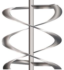 Example of double flight helix impeller